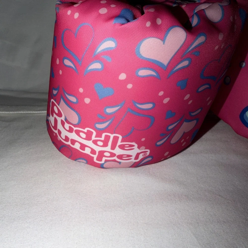 Pink Kids Swim Arm Floaties with Dolphin Design